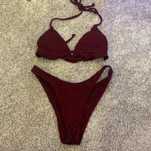 SHEIN Deep Red Bikini Set